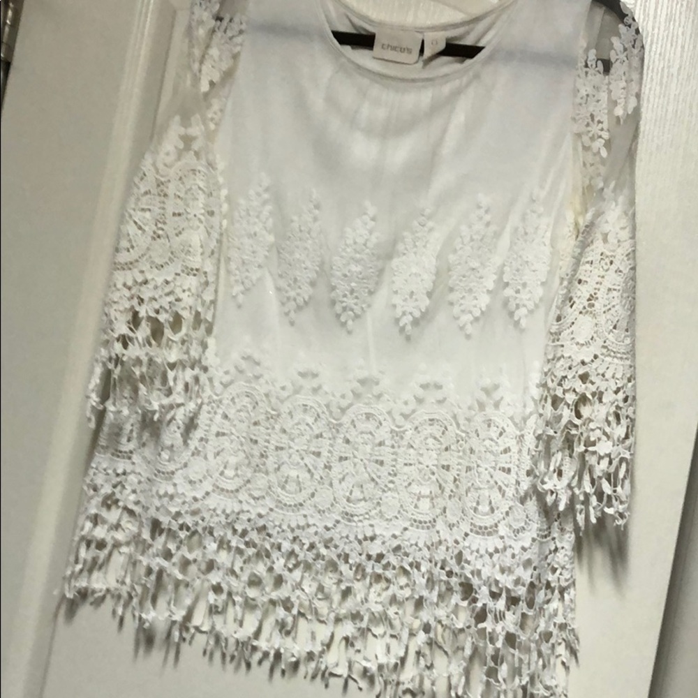 Delicate lace tunic style top